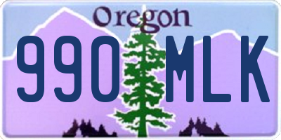 OR license plate 990MLK