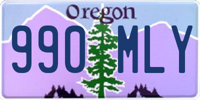 OR license plate 990MLY