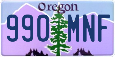 OR license plate 990MNF