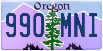 OR license plate 990MNI