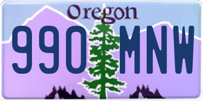 OR license plate 990MNW