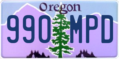 OR license plate 990MPD