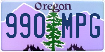 OR license plate 990MPG