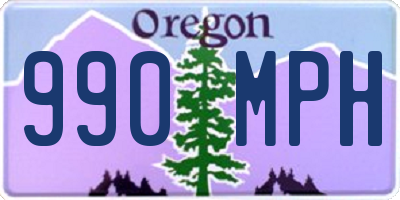 OR license plate 990MPH