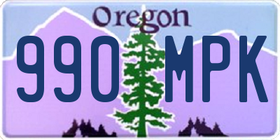 OR license plate 990MPK