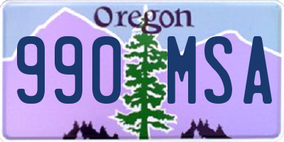 OR license plate 990MSA