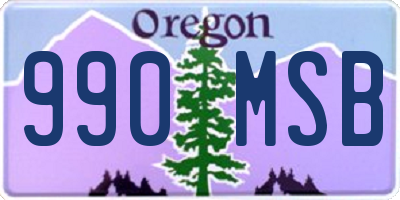 OR license plate 990MSB