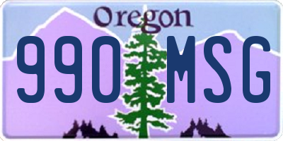 OR license plate 990MSG