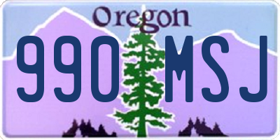 OR license plate 990MSJ