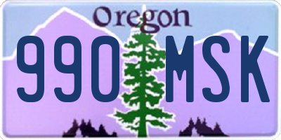 OR license plate 990MSK