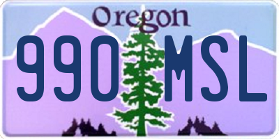 OR license plate 990MSL