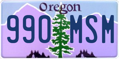 OR license plate 990MSM