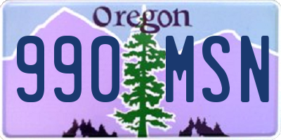 OR license plate 990MSN