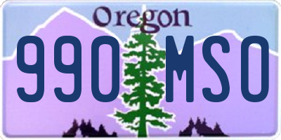 OR license plate 990MSO