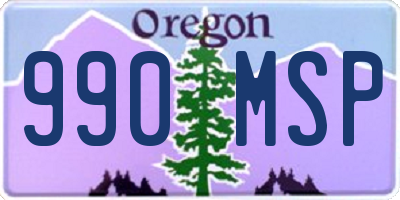 OR license plate 990MSP