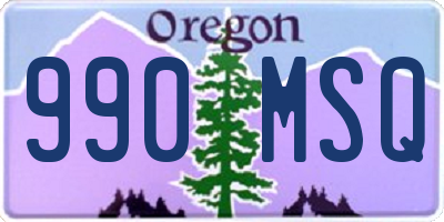 OR license plate 990MSQ