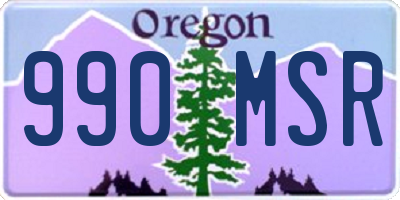 OR license plate 990MSR