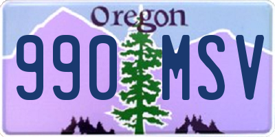 OR license plate 990MSV