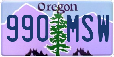 OR license plate 990MSW