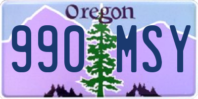 OR license plate 990MSY