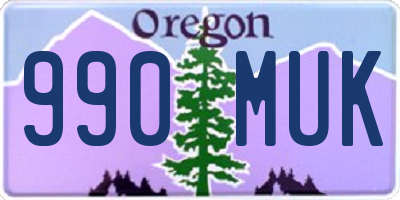 OR license plate 990MUK