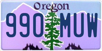 OR license plate 990MUW