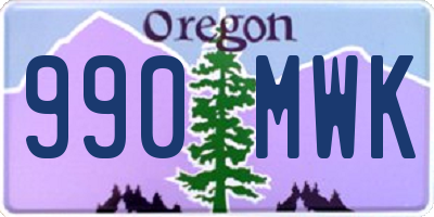 OR license plate 990MWK