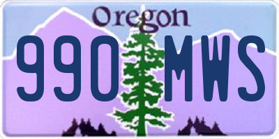 OR license plate 990MWS