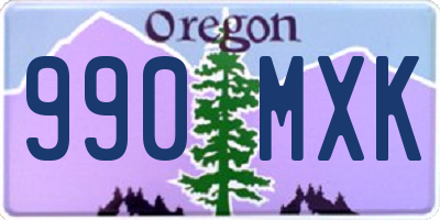 OR license plate 990MXK