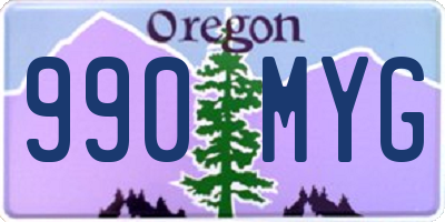 OR license plate 990MYG