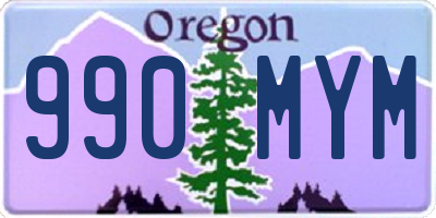 OR license plate 990MYM