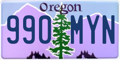 OR license plate 990MYN