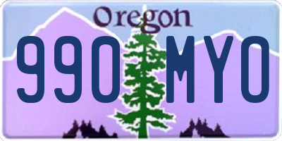 OR license plate 990MYO