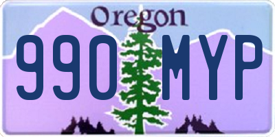 OR license plate 990MYP