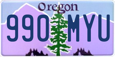 OR license plate 990MYU