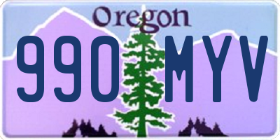 OR license plate 990MYV