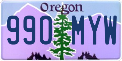 OR license plate 990MYW