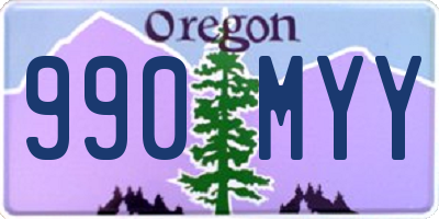 OR license plate 990MYY