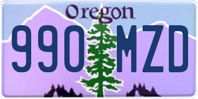 OR license plate 990MZD