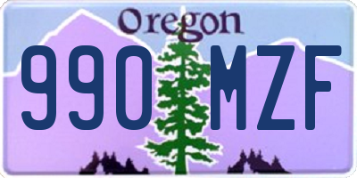 OR license plate 990MZF