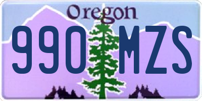 OR license plate 990MZS
