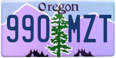 OR license plate 990MZT