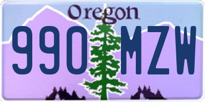 OR license plate 990MZW