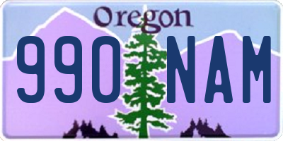 OR license plate 990NAM