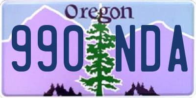 OR license plate 990NDA