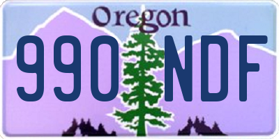 OR license plate 990NDF