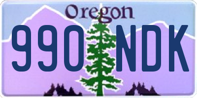 OR license plate 990NDK