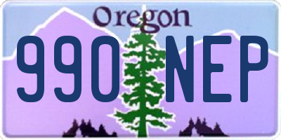 OR license plate 990NEP