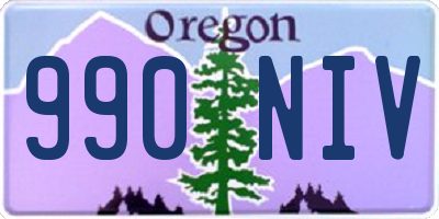 OR license plate 990NIV