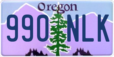 OR license plate 990NLK